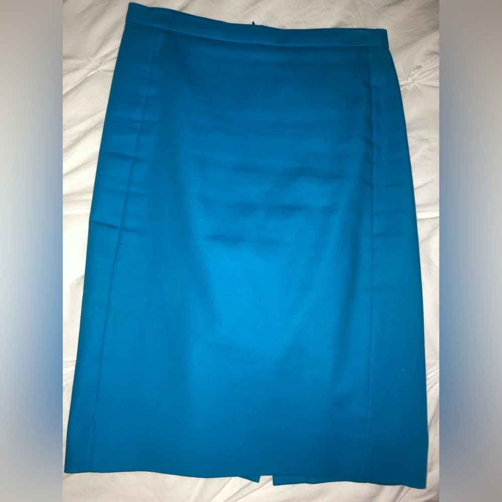 J Crew Number 2 Pencil Skirt Sky Blue Cotton